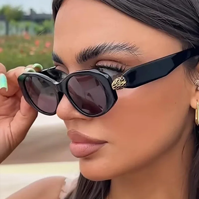 

Luxury Vintage Cat Eye Snake Head Metal Sunglasses Women Men Beetle Brand Designer Punk Sun Glasses Sexy Ladies Shades UV400
