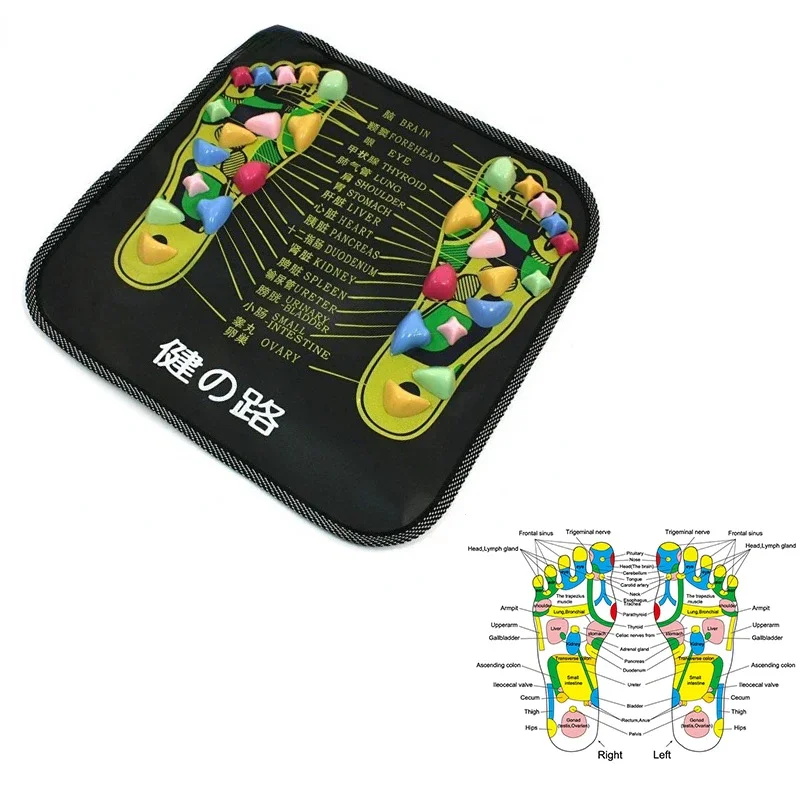 Foot Massage Pad Stress Relief Reflexology Walk Stone Road Feet Massage Mat Acupressure Relax Trigger Point Heath Therapy Relax