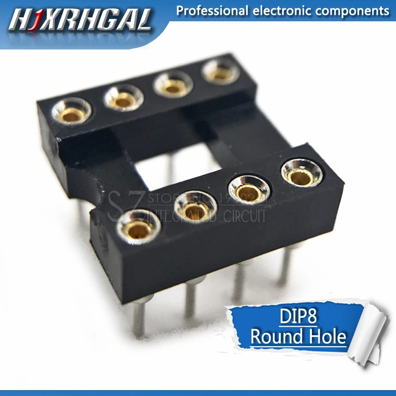 20pcs DIP-8 Round Hole 8 Pins 2.54MM DIP DIP8 IC Sockets Adaptor Solder Type 8 PIN IC Connector hjxrhgal