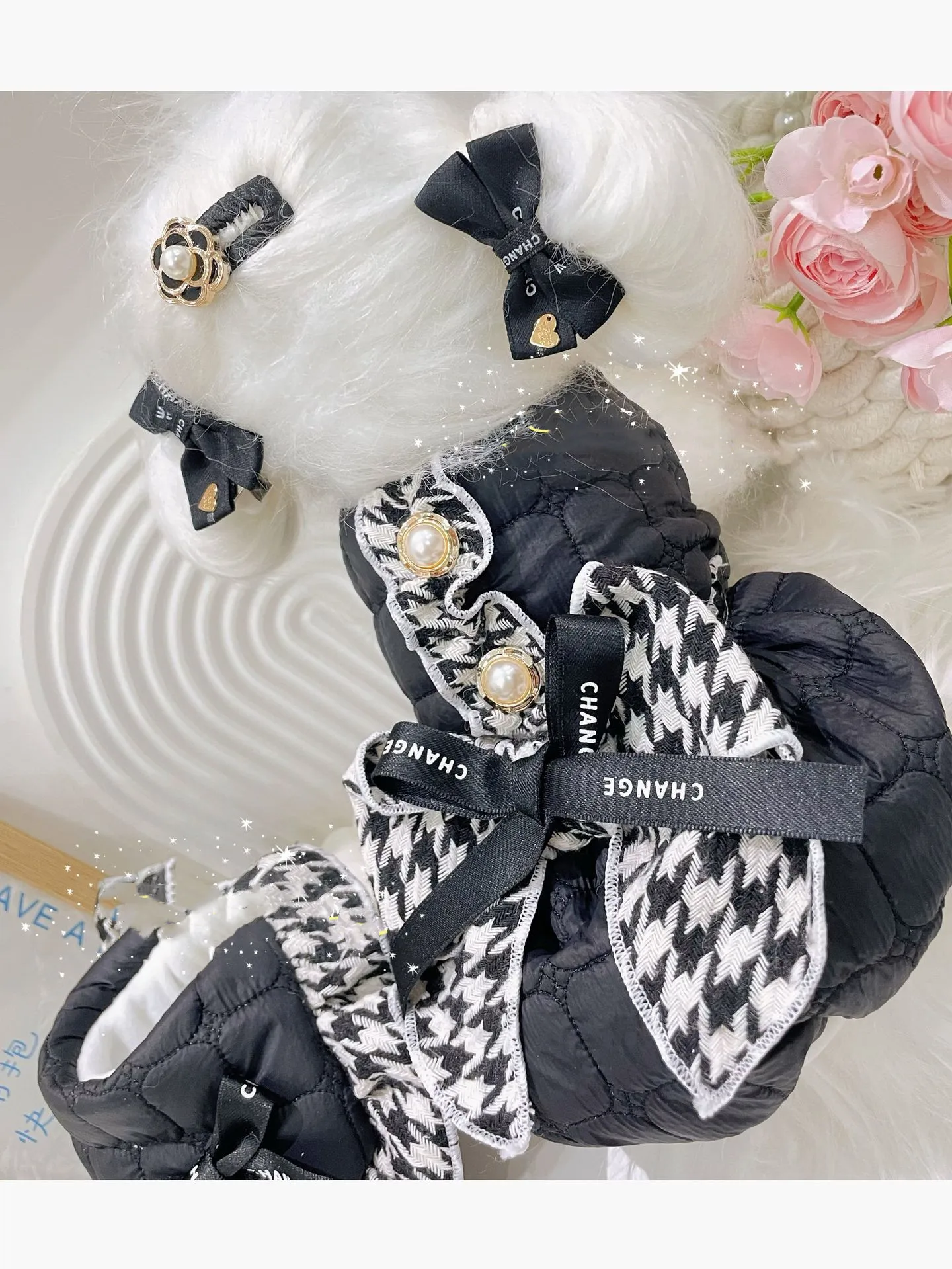 

Classic Brand Design Kinglee Bird Pearl Warm Pet Coats Luxurious Doggy Winter Dress