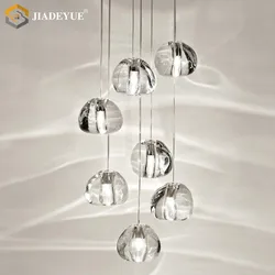 Modern Nordic LED pendant lights, suspended staircase pendant lights, cherry crystal ball decorative lights, indoor lighting