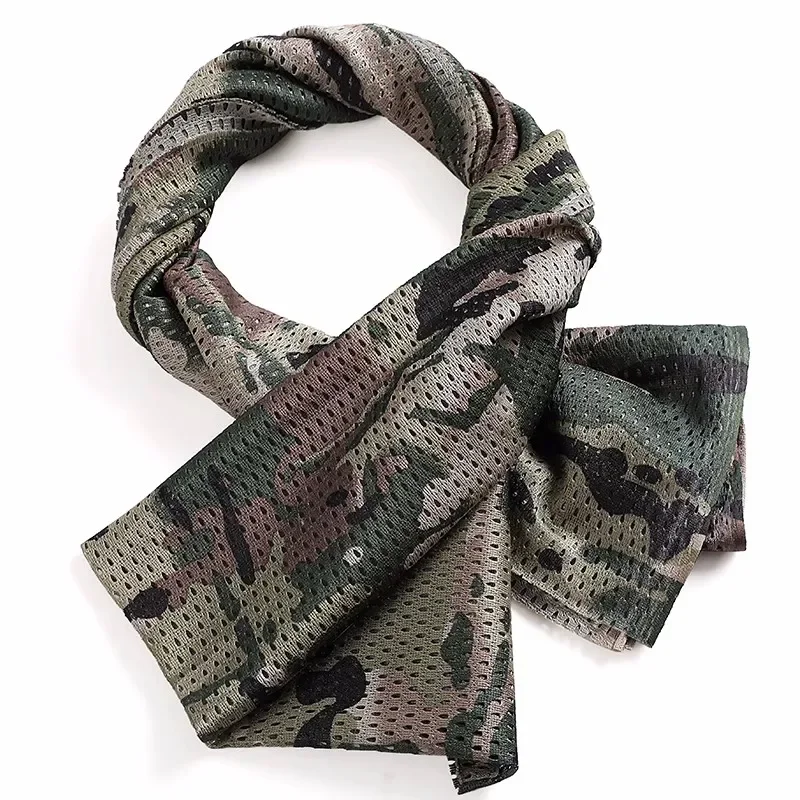 150X45cm ACU DCU CB A-TACS FG Bionic Camouflage Mesh Fabric Tactical Cycling Mask Scarf Cloth MCAP Desert Python MCBK MCTP