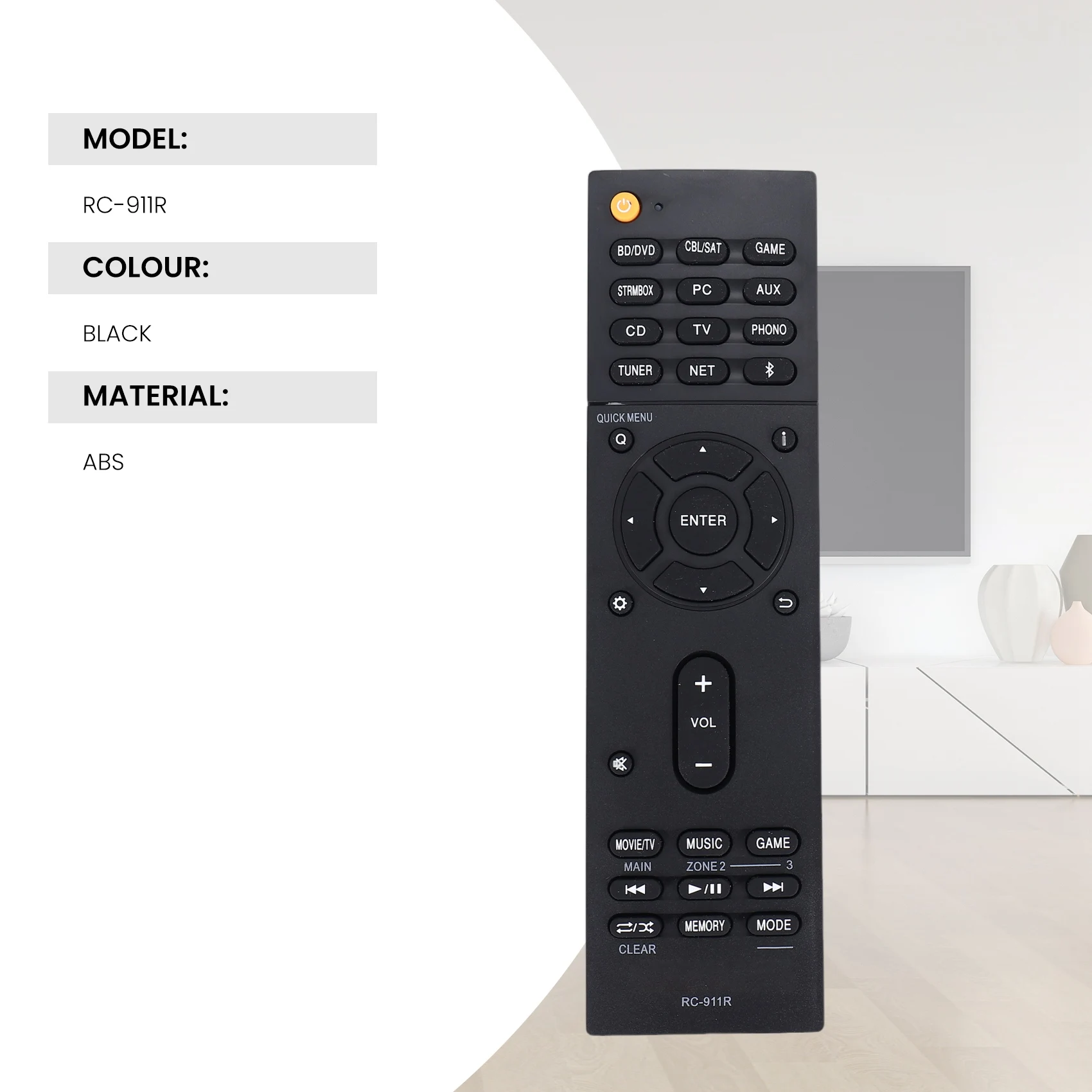 B76B Remote Control RC-911R Replacement for Onkyo TX-NR575 TX-NR585 TX-RZ810 AV Receiver