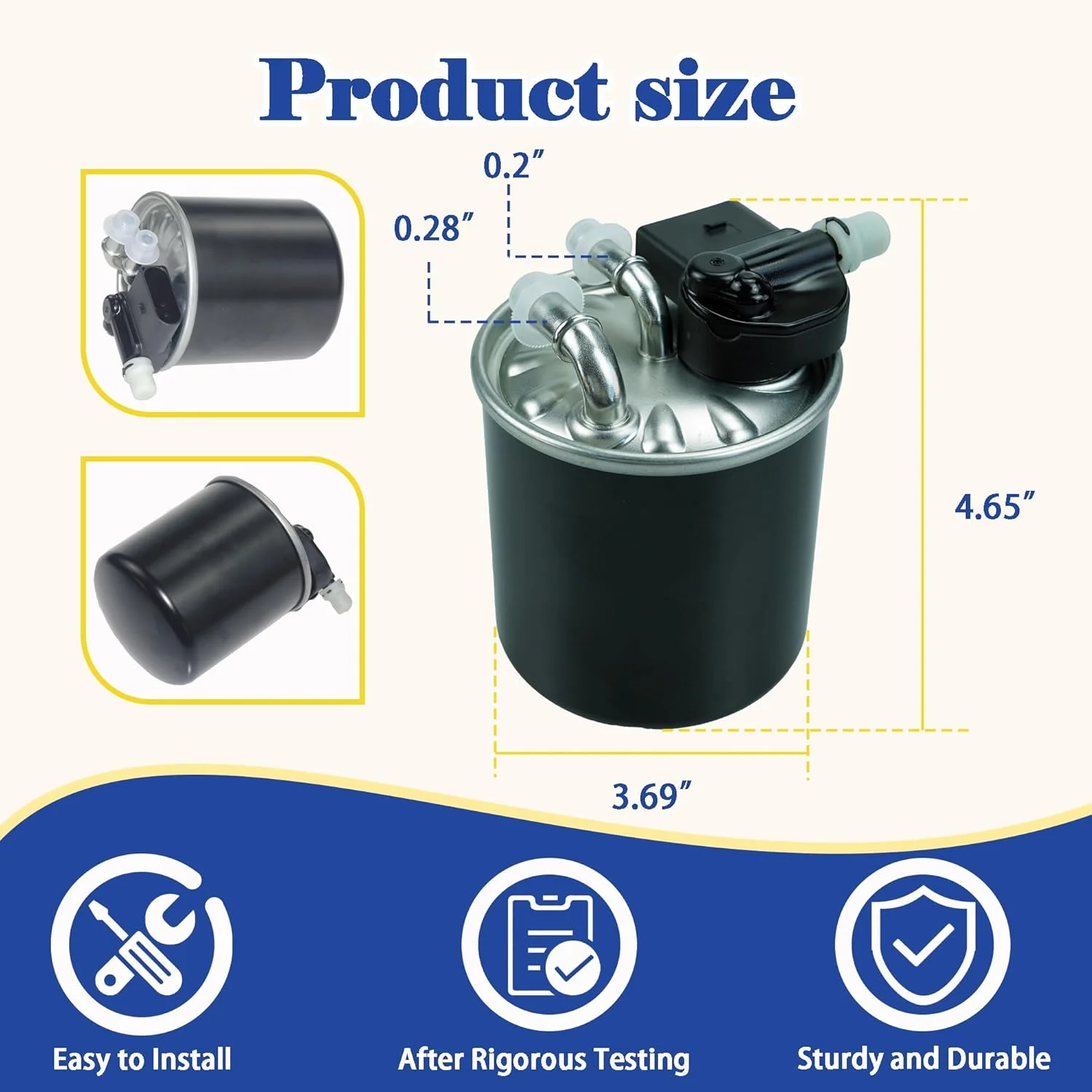 A6420904852 WK820/15 Fuel Filter Compatible With Mercedes Benz E350 GL350 ML350  2010-2014 2500 3500 3.0L V6 Diesel 2010-202