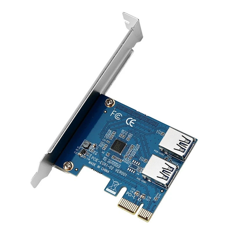 

NEW-PCIE от 1 до 2, плата расширения PCIE до 2 портов USB, графическая плата расширения 6 Гб/с для майнеров биткоинов