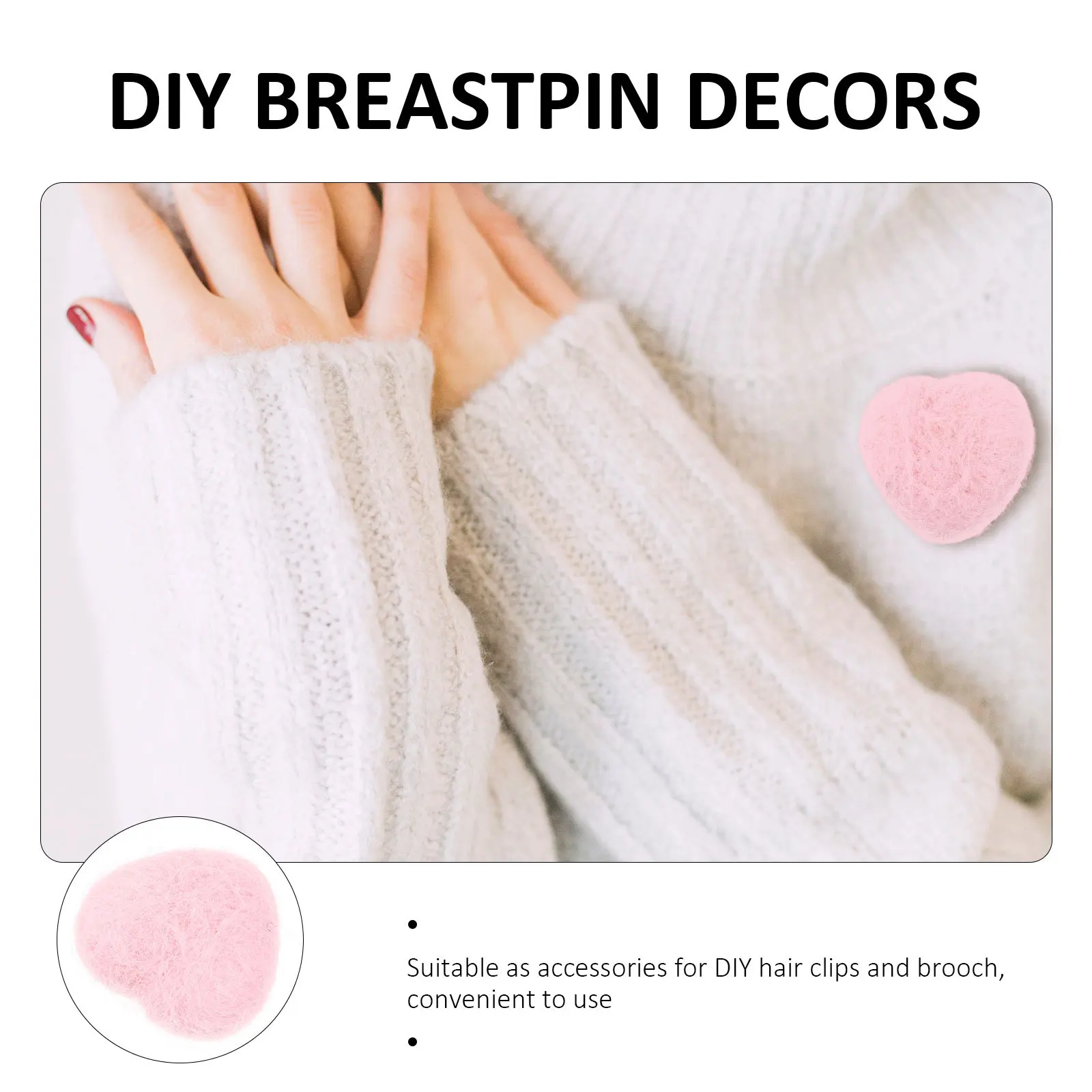 

15Pcs DIY Felt Heart Shape Ornaments Hairpin DIY Supplies Handmade Brooch Headdress Accessories Elegant Party Decorations