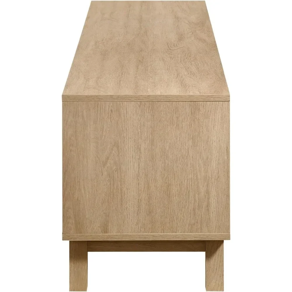 Fotografia 4: Um moderno e mínimo de porta de vime para TVs de até 80 polegadas, 70 polegadas, carvalho costeiro