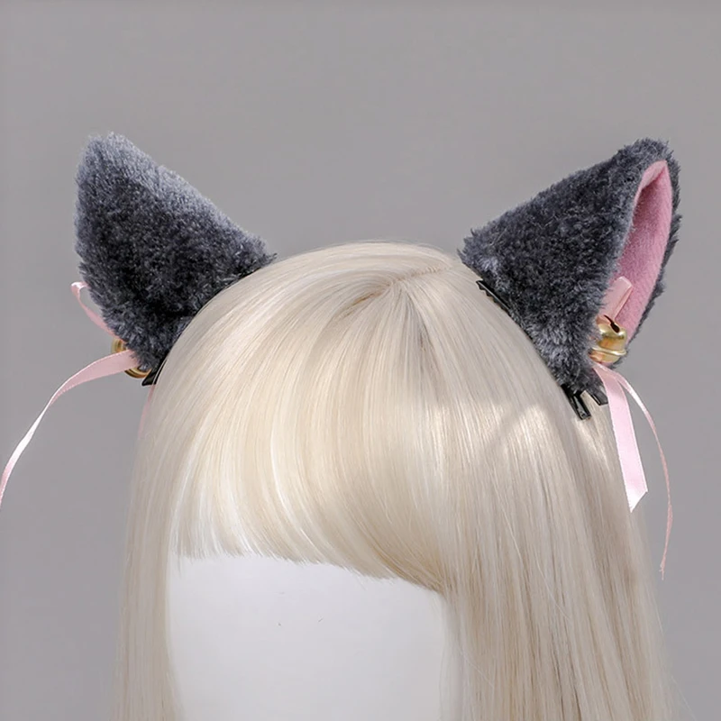 Anime Cat Ear Hairclip Cosplay Lolita Kawaii Kitten Headdress Cute Cartoon Animal Headwear Halloween Party Costumes Accessories
