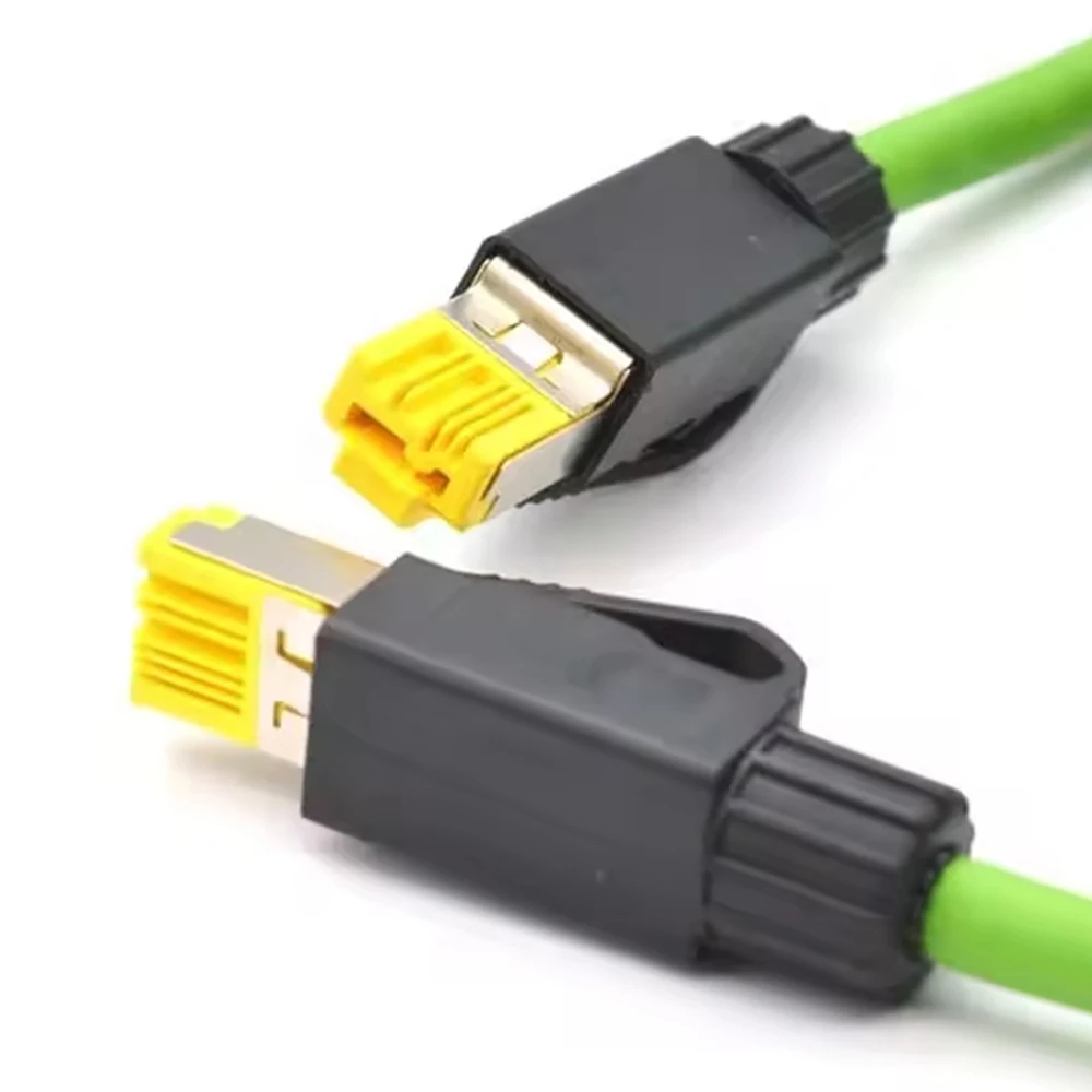 RJ45 network connector communication bus cable green four-core PROFINET industrial Ethernet shielded network cable