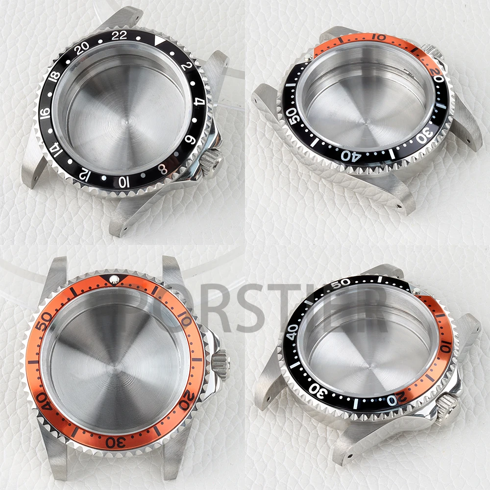 

39.5mm NH35 Watch Case Black/Orange Bezel Sapphire Stainless Steel for Vintage NH35 NH36 Movement 28.5mm Dial 100m Waterproof