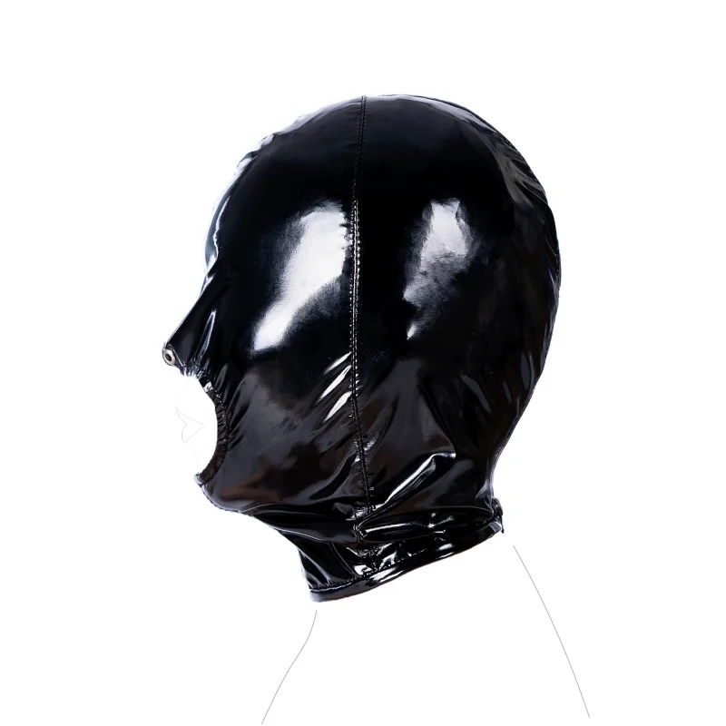 Cosplay Mask Soft Glossy Leather Full Cover Hood with Zipper Anime Halloween Party Carnival Costume Props Stage Performance Mask