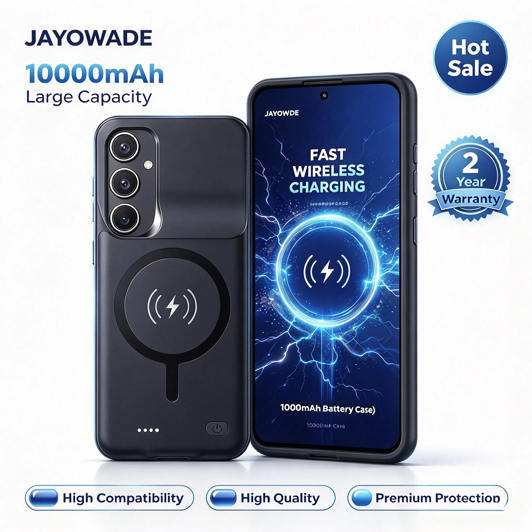10000Mah Wireless Power Case for Samsung Galaxy S26 S25 S22 S23 Ultra S24 Plus A54 A55 A56 A35 A17 A16 Battery Charger Case Bank