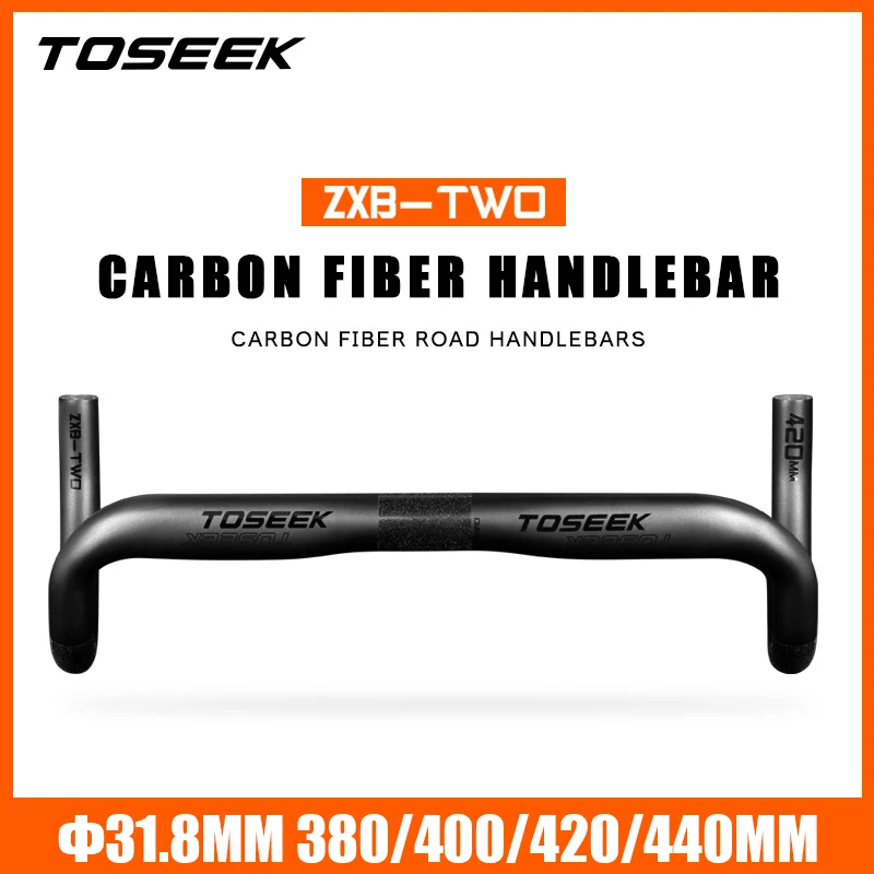 

TOSEEK Carbon Fiber Bicycle Drop Handlebar 31.8mm Road Bike Bend Handle Bar 380/400/420/440mm Bicycle Handlebar Cycling Bar