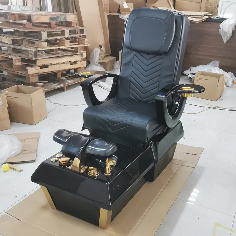 

Профессиональные заводские массажные педикюрные спа-кресла, черная кожаная волокнистая стеклянная основа, кровать для лица и кресло для педикюра
