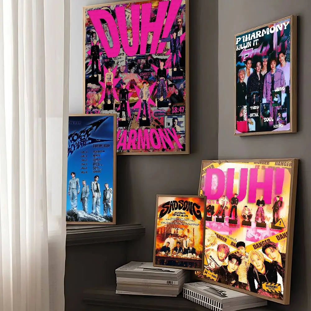 Benutzerdefinierte P-P1HarmonyS KPOP klassische Vintage-Poster, hochwertige Wandkunst, Retro-Poster für Zuhause, Zimmer, Wanddekoration