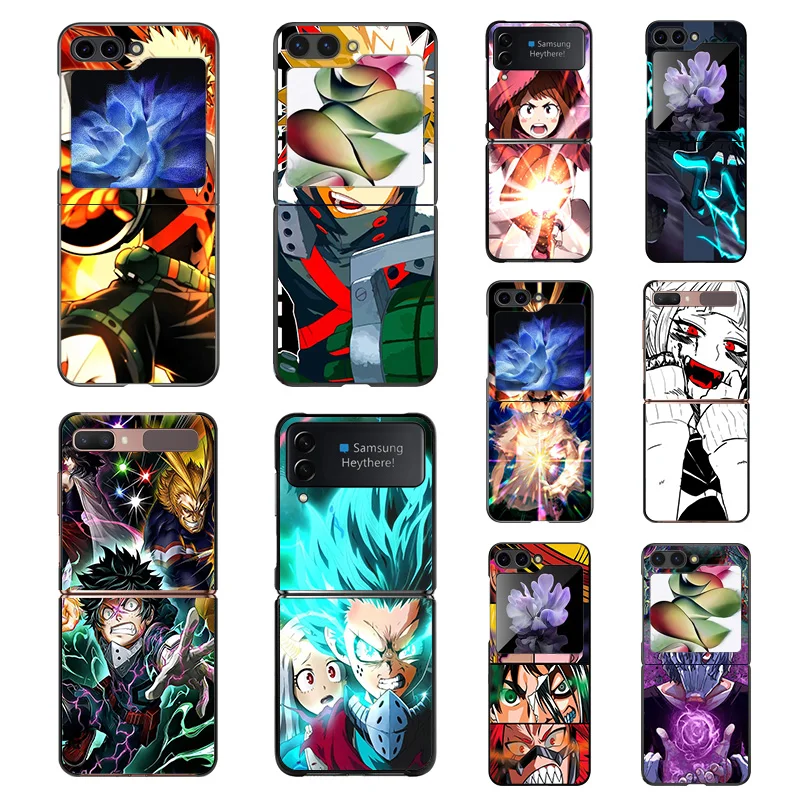 Phone Case for Samsung ZFlip6 5G Z-Flip5 My Hero Academia deku Galaxy Z Flip4 Flip3 Flip 6 5 4 3 Shell Black Cases Cover