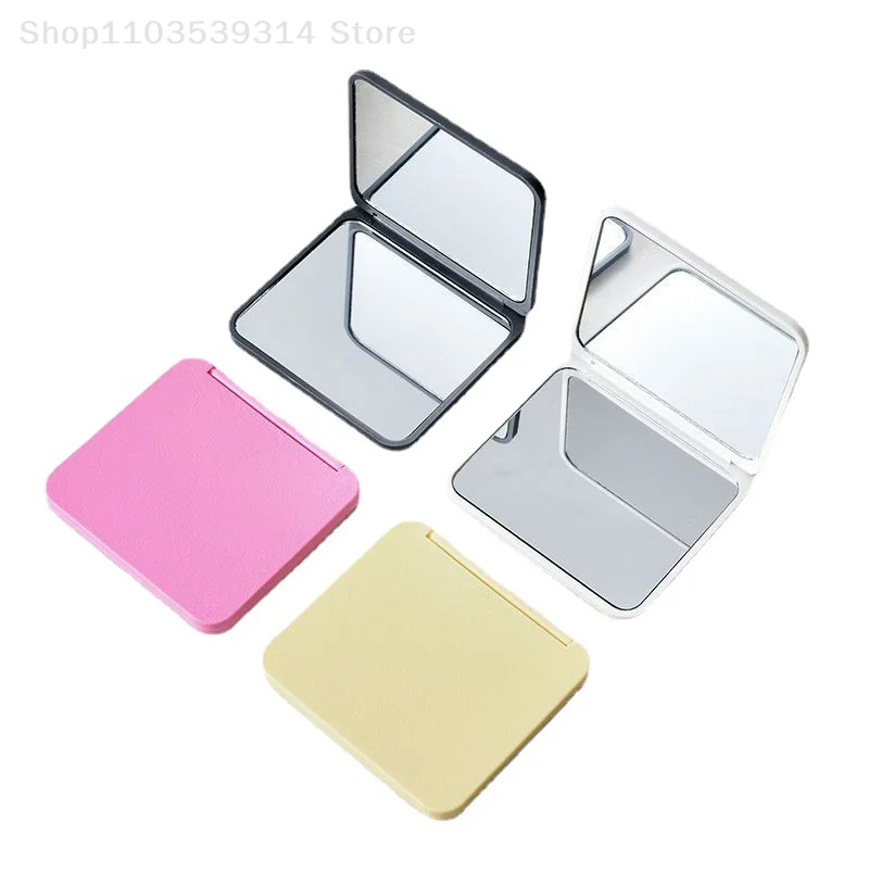 Mini Miroir de Maquillage Carré à 2 Faces, Portable, Mignon, à Main, Poche, Double Face, Cadeau pour Fille