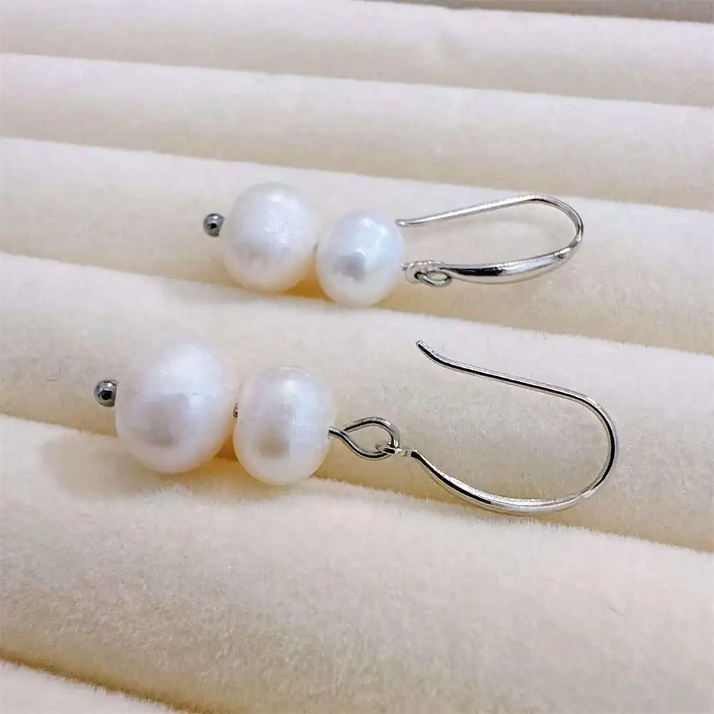 

MYSOYA Freshwater Pearl Drop Earrings With U-shaped Hook Gift Box Gift for Her Wedding Jewelry Christmas New Year Birthday Gift
