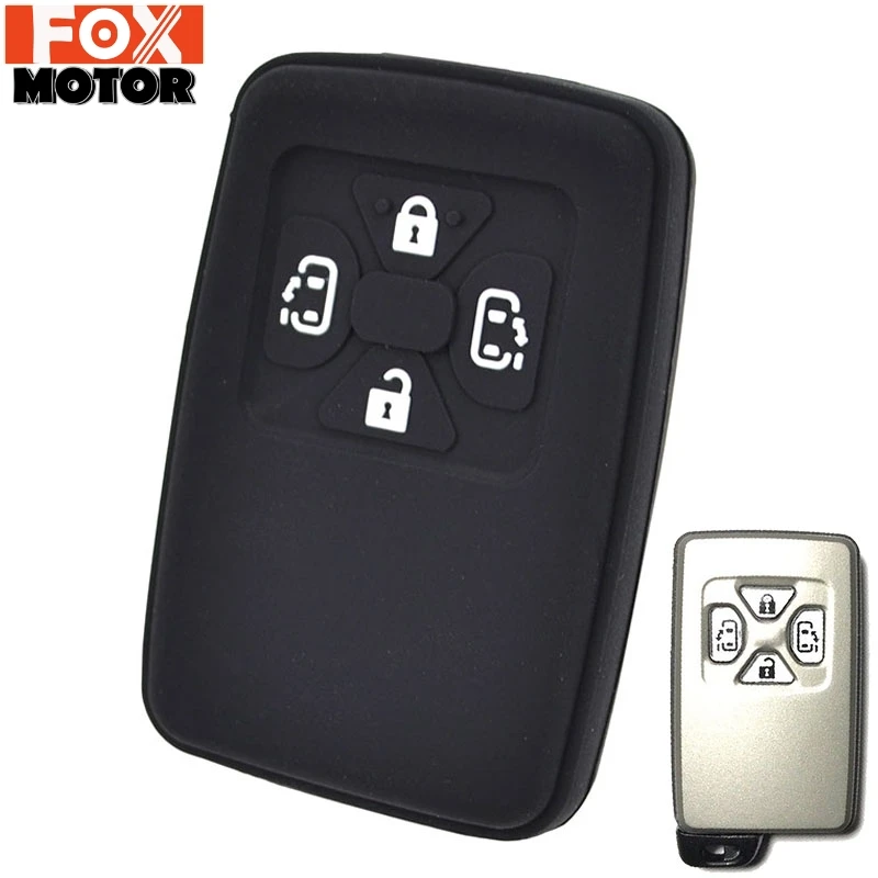 For Toyota Estima Alphard Vellfire Silicone Remote Key Case Fob Shell Cover Skin Holder 4 Button