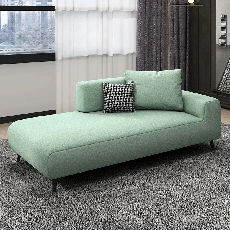 A Modern Minimalist Fabric Sofa Chaise Longue Disposable Faux Leather Living Room Chaise Bed Hotel Homestay Single Recliner