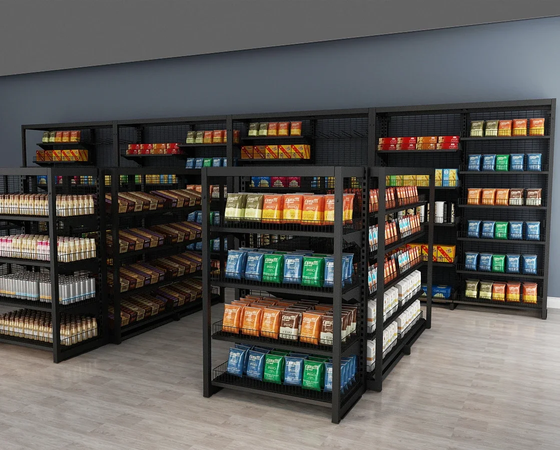 2024 New Design Australia Type Double-sided Metal Storage Goods Wire Supermarket Shelf Display Rack