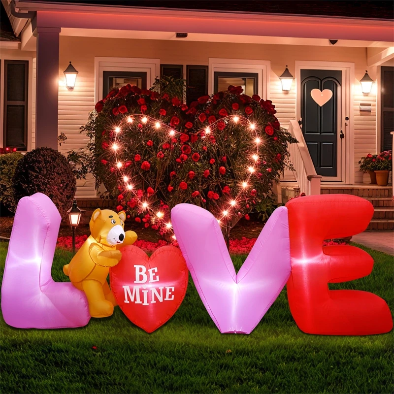 

Inflatable Love Letters Giant Pink Romantic Party Proposal Decoration For Couples Valentines Wedding Photo Backdrop Engagement