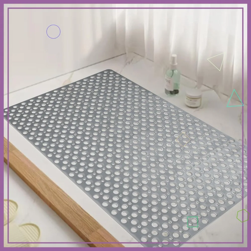 

Extra Large Non-Slip Shower Mat 35.4x23.6 TPE Bath Mat with Suction Cups & Drain Holes for Elderly Safety