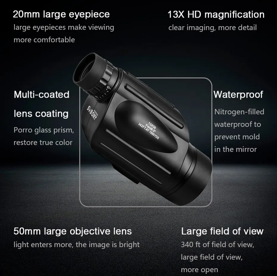 Svbony Telescope SV49 Monocular Powerful Professional Monoculars Waterproof Camping Equipment for Travel And Hunting 2