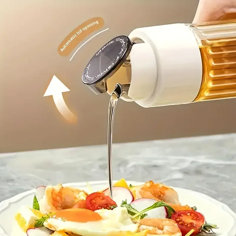 

Durable Transparent Glass Oil Bottle Glass Oil Pot Kitchen Leak-Proof Seasoning Storage Bottle Household Automatic Opening Pot