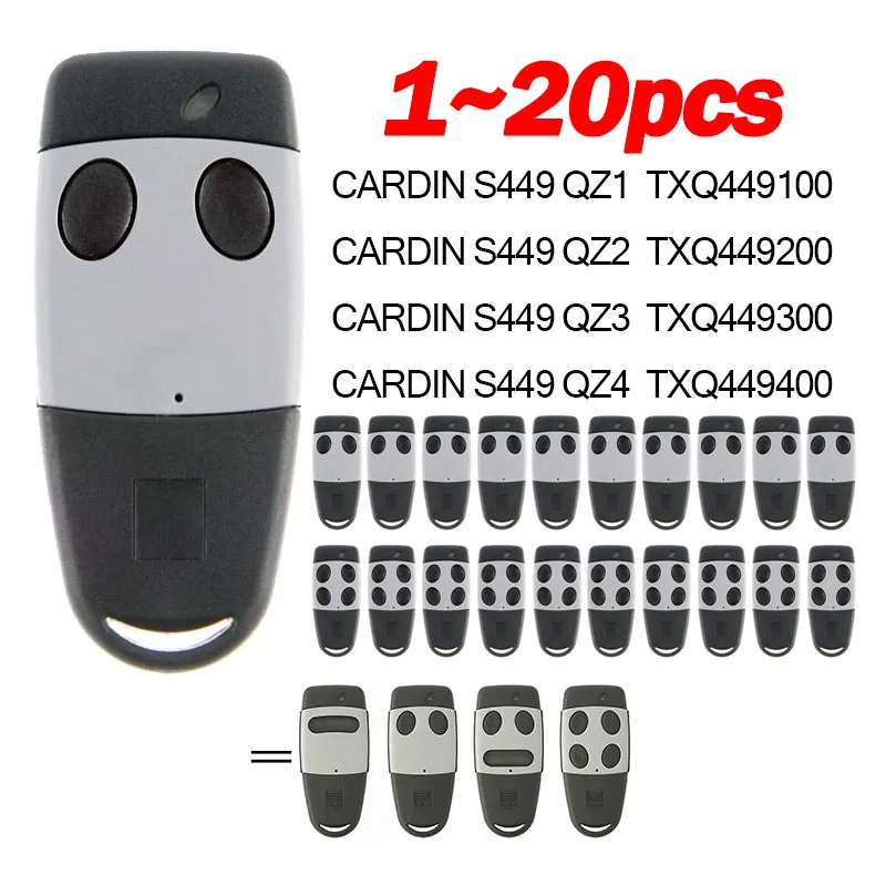 Cardin S449 433.92MHz QZ2 QZ4 QZ1 QZ3 Garage Door Remote Control CARDIN TXQ449400 TXQ449300 TXQ449200 TXQ449100 433.92MHz