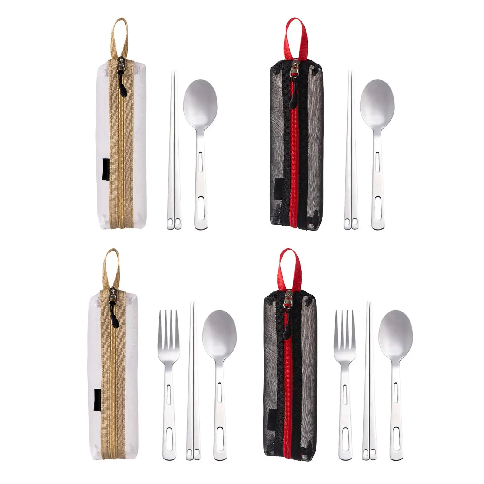 Camping Cutlery Set Long Handle Camping Utensils for BBQ Hiking Backpacking