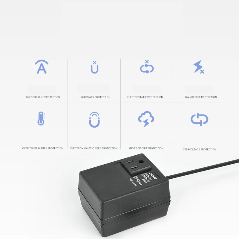 300W Voltage Converter AC 220V To 110V Transformer Step Down Transformer Travel Adapter Converter US Plug Inverter view 4
