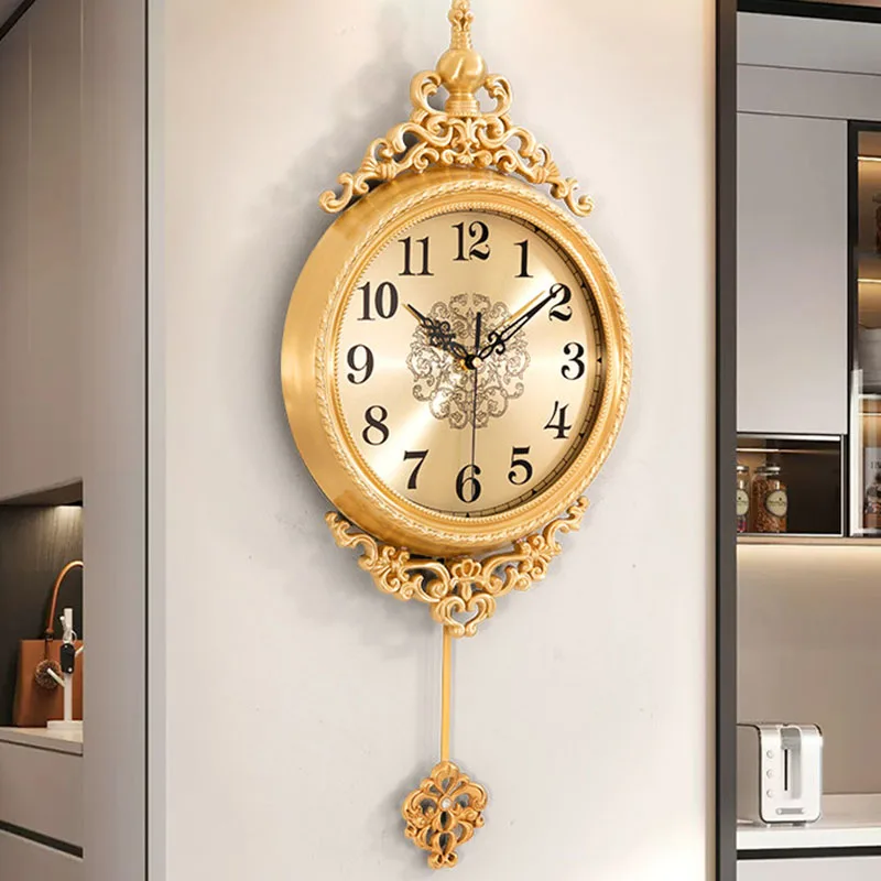 Mechanische Luxus-Wanduhr Europäisches Hochwertiges Minimalistisches Ästhetisches Wanduhr-Design für Inneneinrichtung Horloge Murale Wohndekor