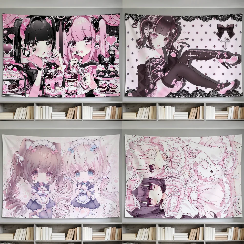 Y2k Anime Jirai-kei Landmine Girl Nurse Flag For Room Dorm Party Hogar Bedside Living Room Wall Hanging Garden Decor Banner Gift