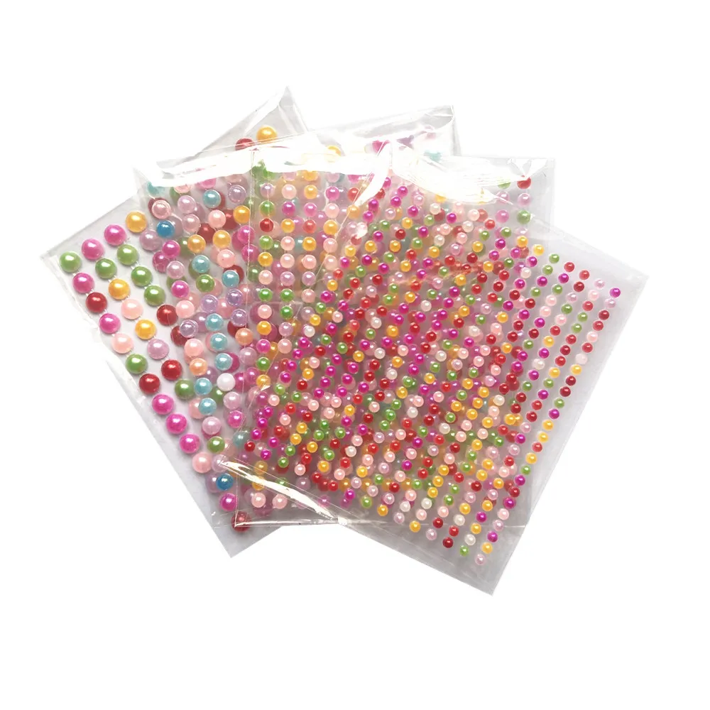 New Scrapbook Imitation Pearl Sticker Acrylic Diamond Adhesive Accessories Party Party Decorative Nail Art Supplies 3/4/5/6mm