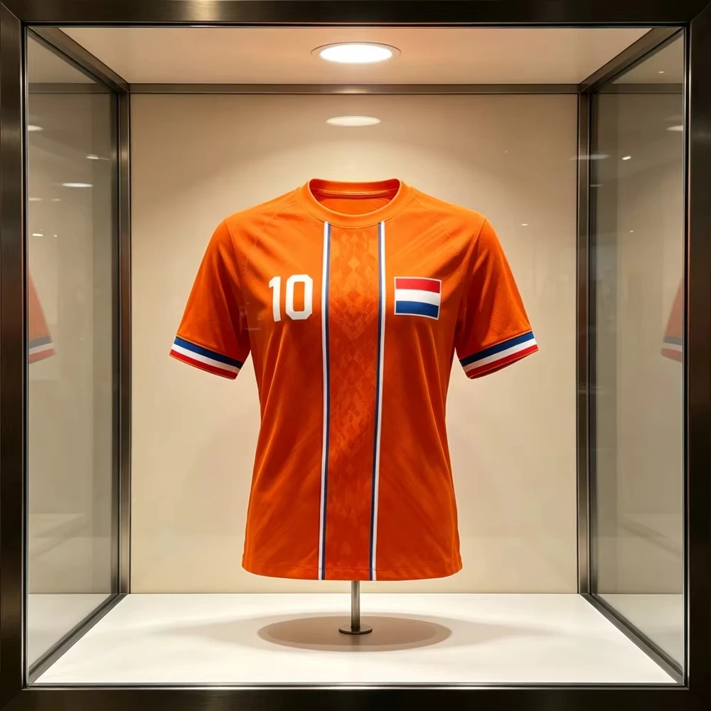 Retro Adult Netherlands Soccer Jersey Round Neck 2026 Crest Fan Football Shirt Front Number 10 Vertical Stripe Match Sport Top