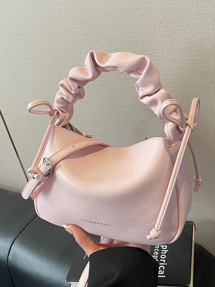 

Faionable Women's Crossbody Bag Spring Summer New Sle Dumpling ape Folded Handbag Soft PU Leather Single oulder Bag