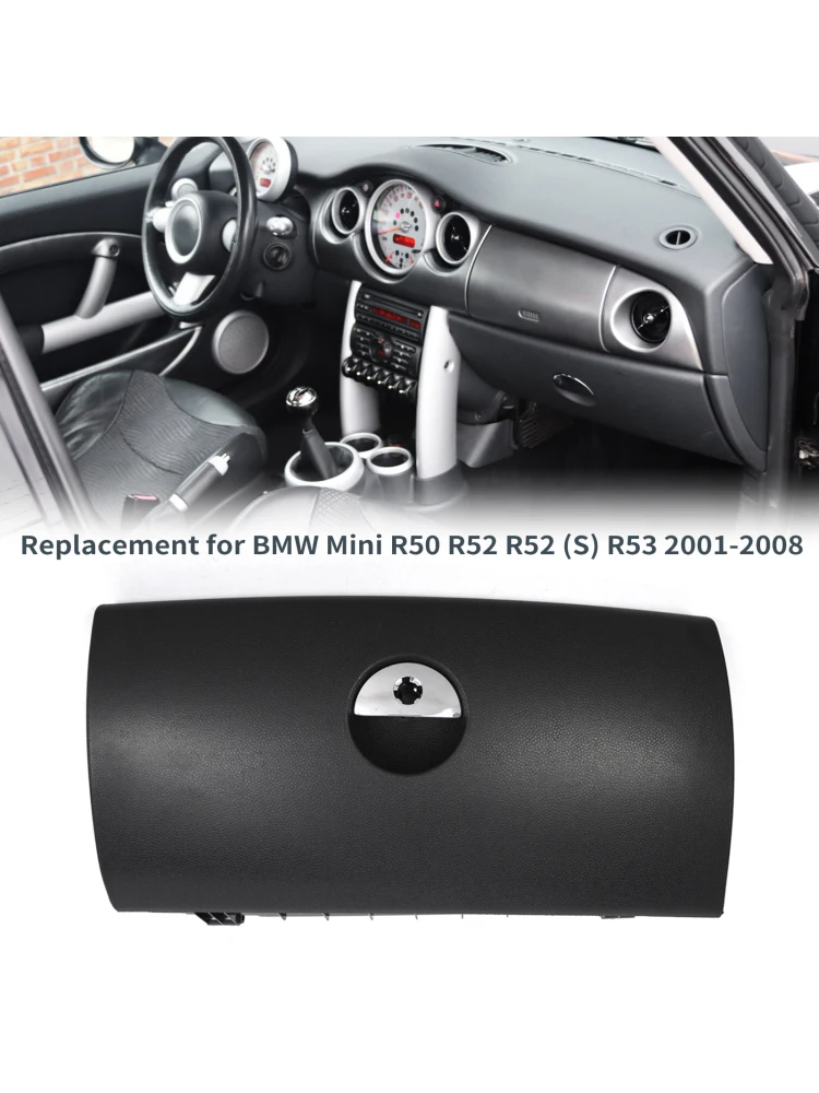 Glove Box Door Lid, Car Lockable Dash Glove Box Door Cover Replacement for BMW Mini R50 R52 R52 (S) R53 2001-2008