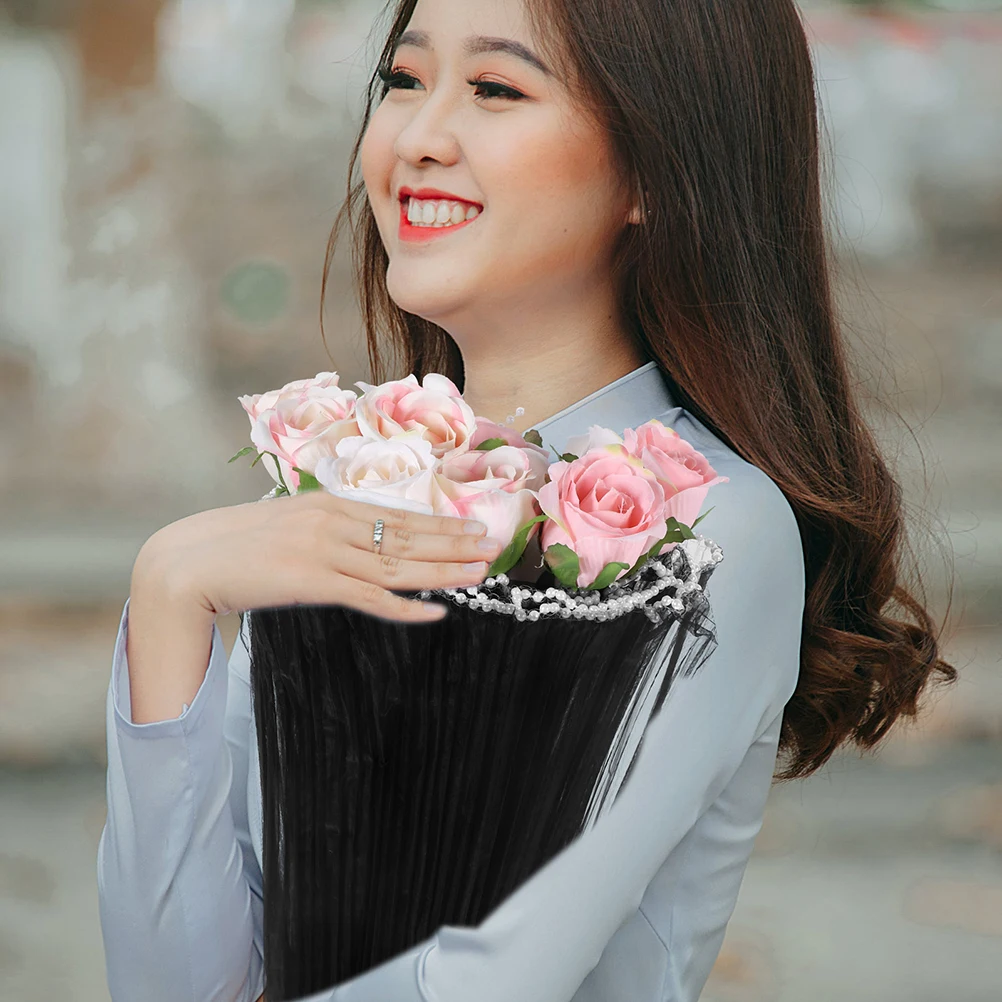 

2 Rolls Exquisite Mesh Gauze Roll for Florist Supplies Present Wrapping Tulle Skirt DIY Craft Decorations Hair Accessories