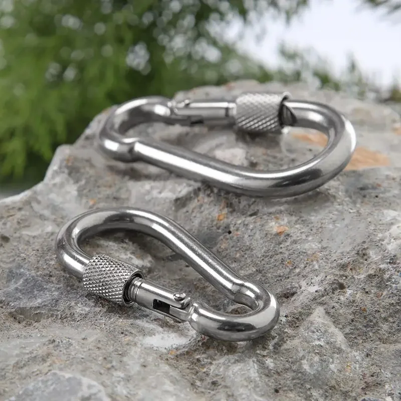 M6/M8/M10 304 Stainless Steel Snap Hook with Screw Connecting Link Button Safety Hook Buckle Chain Connector Hasp