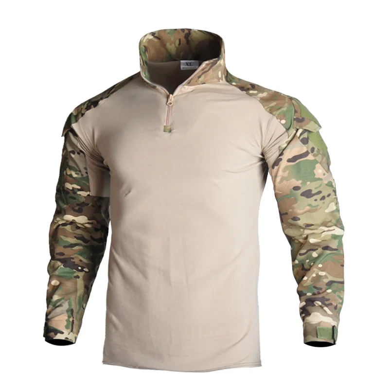 Tactical Half Zipper Long Sleeve T Shirts Mens Outdoor Commuting Training Hiking Fishing Elasticity Slim Long T-shirts Male Tops image 4