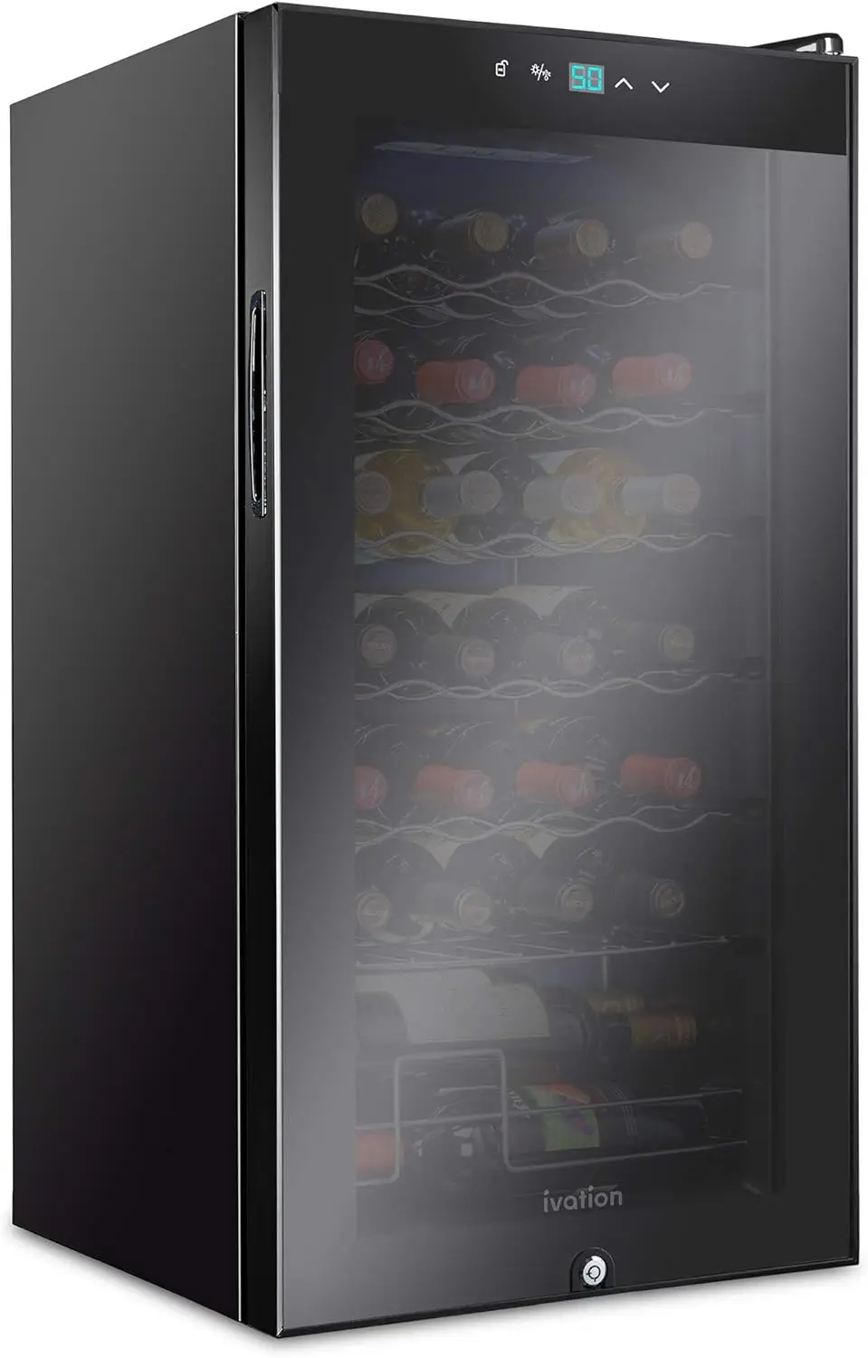 

Ivation 28 Bottle Compressor Wine Cooler Refrigerator w/Lock | Large Freestanding Wine Cellar For Red, White, Champagne or