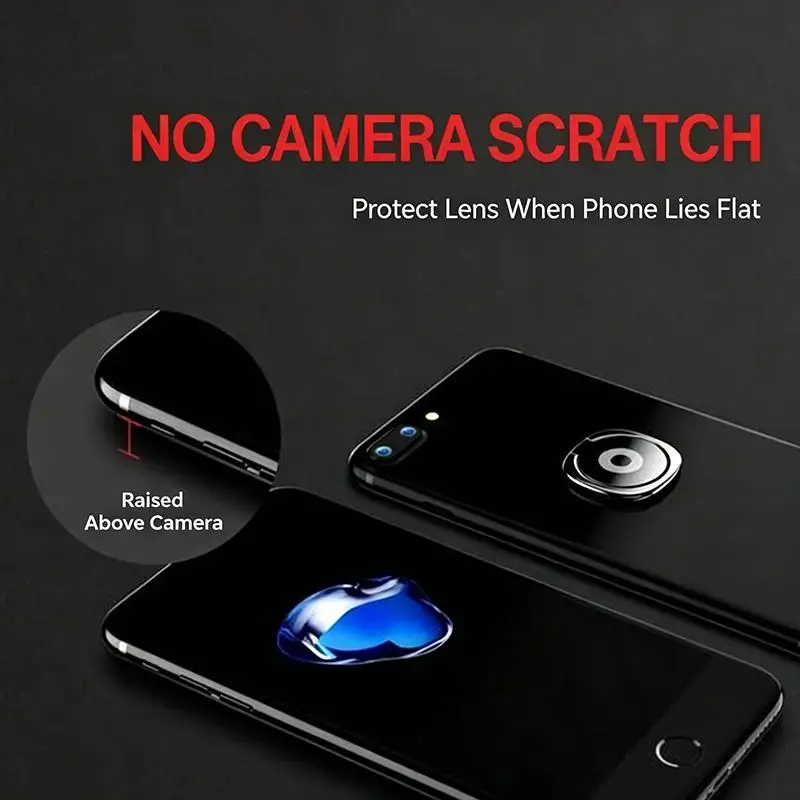 Metal Phone Ring Holder 2Pcs 360° Rotatable Strong Sticky Adhesive Finger Grip for Mobile Phone Desk Bracket Use - view 4