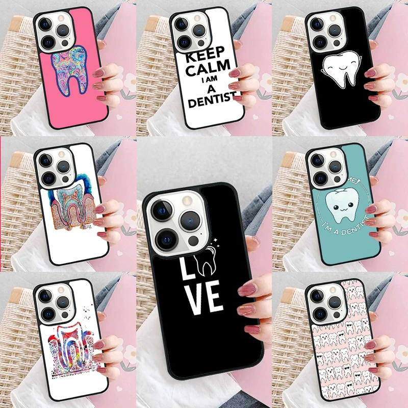 Funny Dentist Dental Tooth Dentistry Soft Phone Case Cover for iPhone 16 Promax 15 Pro 13 14 Plus 11 12 Mini XR XS MAX Coque