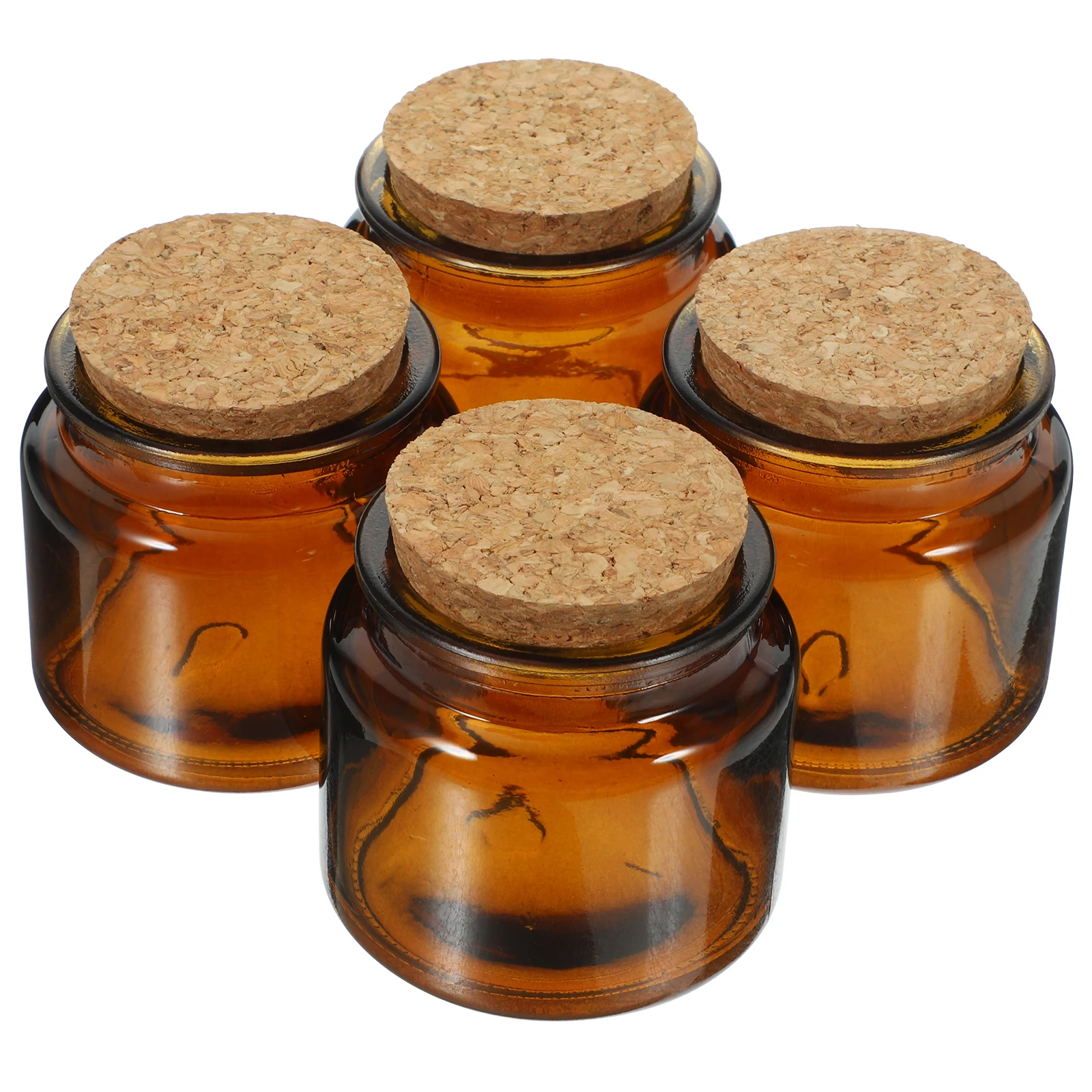 4pcs Brown Glass Cups 100ml Clear Tealight Holders Wooden Plugs Home Decor DIY Candles Soy Wax Container Table