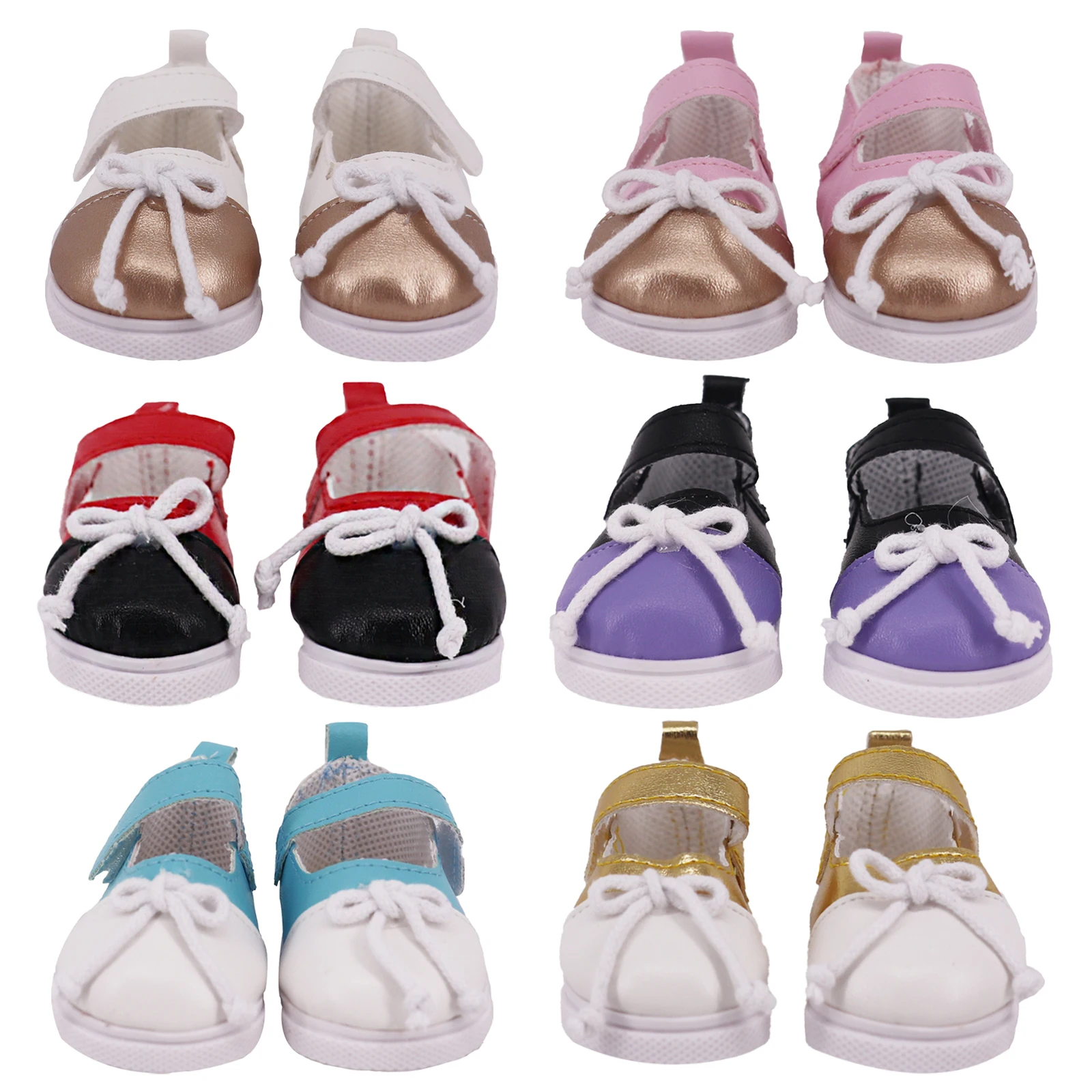 รองเท้าตุ๊กตา 7 ซม. รองเท้าหนังหลากหลายสไตล์ รองเท้าน่ารักสำหรับใส่ทุกวัน สำหรับตุ๊กตาสาวอเมริกันขนาด 18 นิ้ว และตุ๊กตาเด็กทารกขนาด 43 ซม. อุปกรณ์เสริมตุ๊กตา ของเล่นเด็กผู้หญิง