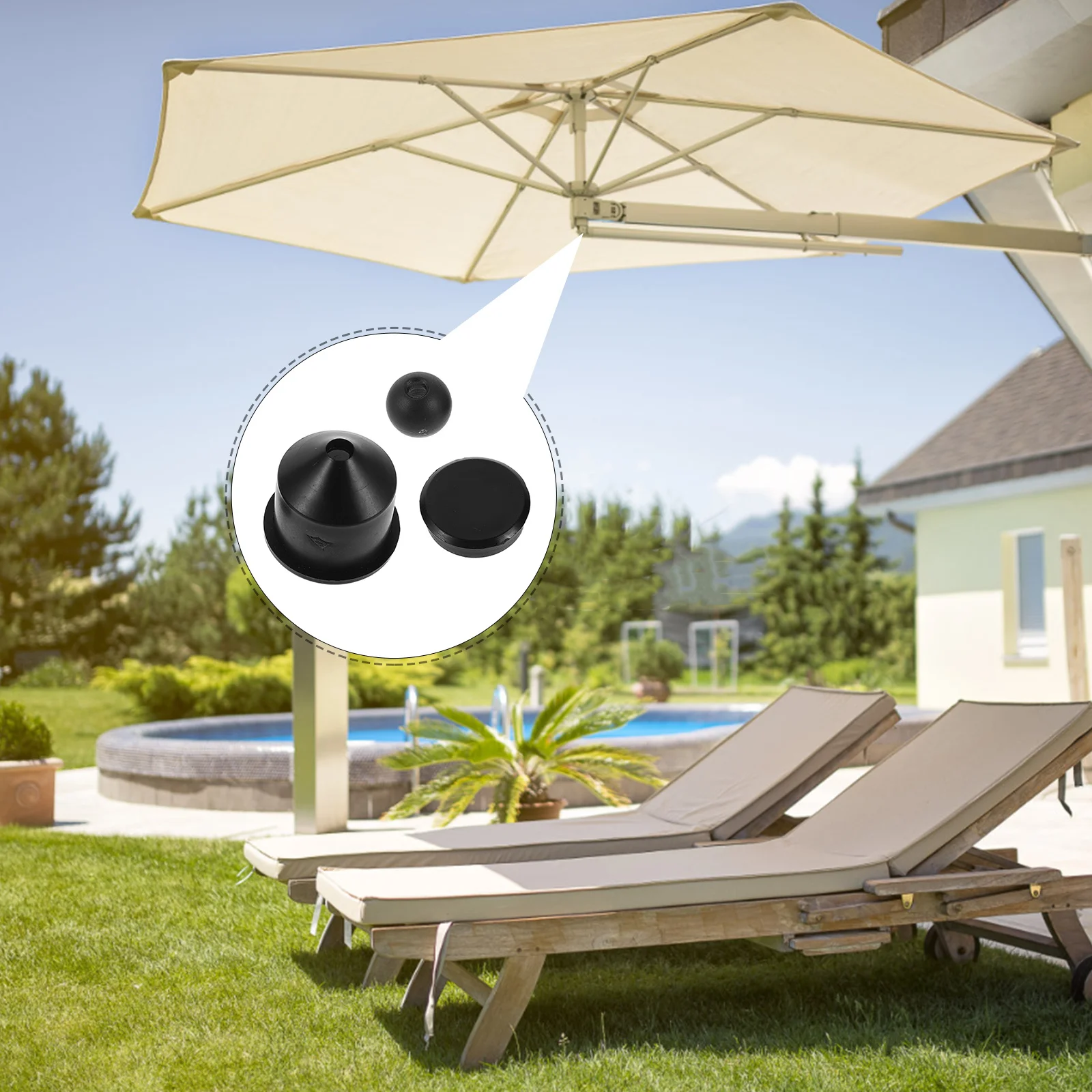 

1Set Outdoor Patio Umbrella Knot Fastener Weather Resistant Sun Umbrella Rope Tensioner Stable Windproof Cord Fixing Accessory