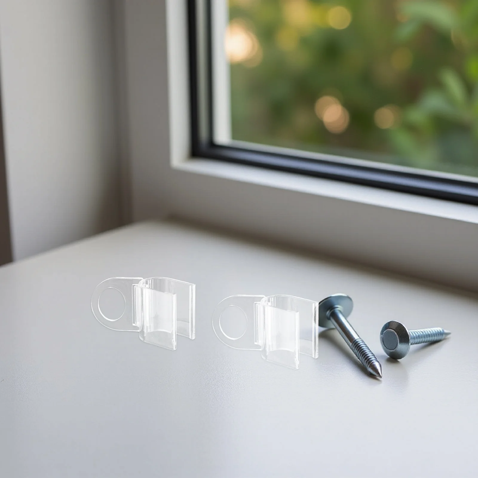 

6pcs Curtain Clips Transparent Plastic Window Blind Clips For Roller Shades Awnings Sturdy U-Shaped Design Shade Hold Down