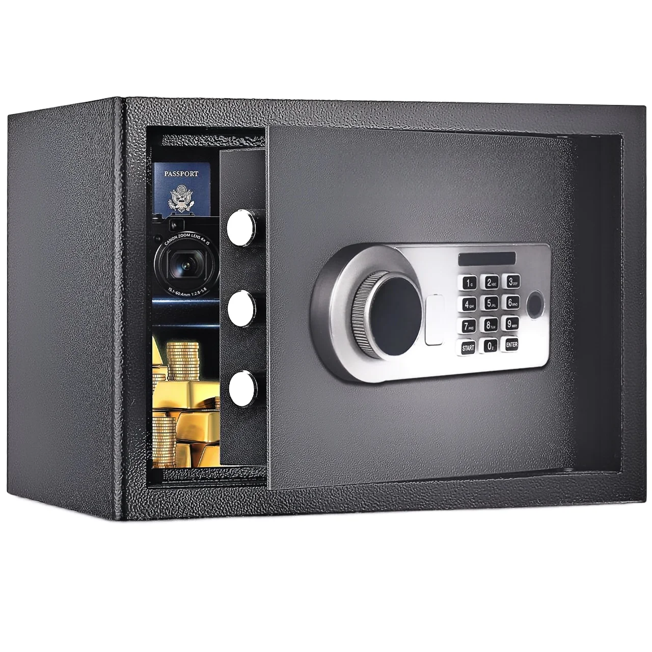 AL002-25Metal Storage Box with Lock for Hotel Room Electronic Deluxe Digital Security Safe Box Key Keypad Lock