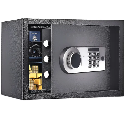 AL002-25Metal Storage Box with Lock for Hotel Room Electronic Deluxe Digital Security Safe Box Key Keypad Lock